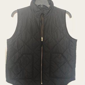 Lightweight Quilted Vest - black with gold detail, sz L